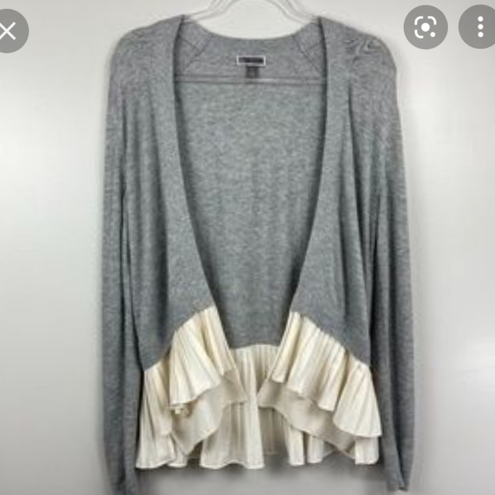Chelsea 28 pleated ruffle bottom cardigan